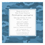 Blue Camo Baby Boy Shower or Party Custom Announcement