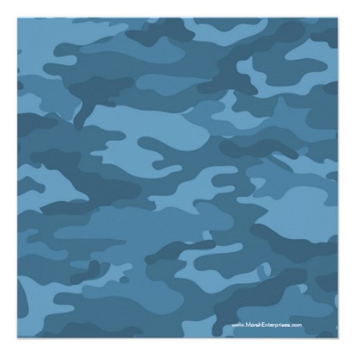 Blue Camo Baby Boy Shower or Party Custom Announcement