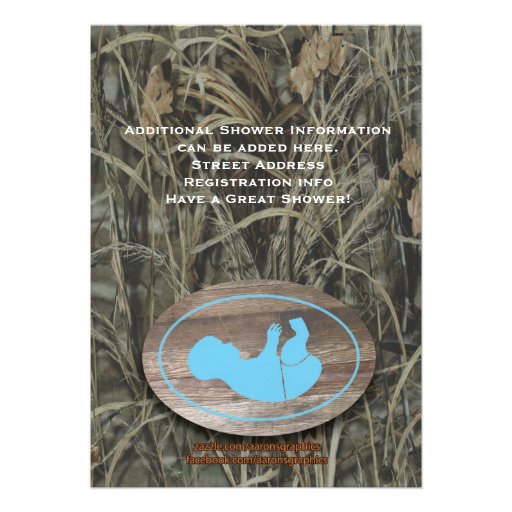 Blue Camo Baby Shower Invitation