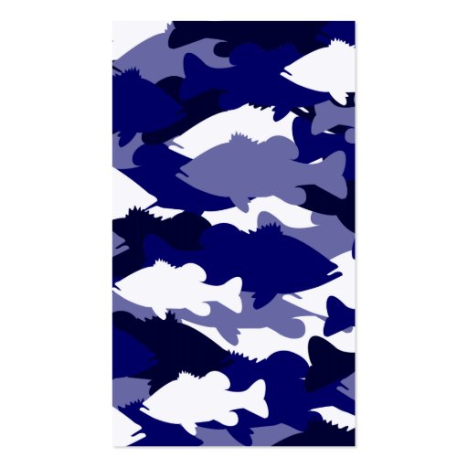 Blue Camo Bass Fishing Business Card Templates (front side)