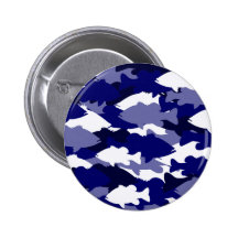 Blue Camo Bass Fishing Button