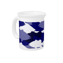Blue Camo Bass Fishing Drink Pitchers