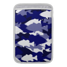 Blue Camo Bass Fishing Sleeve For MacBook Air