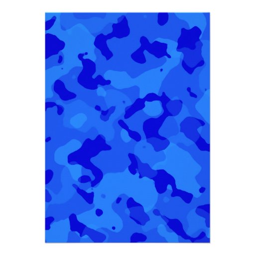 Blue Camo; Camouflage Snow Skiing Custom Invites