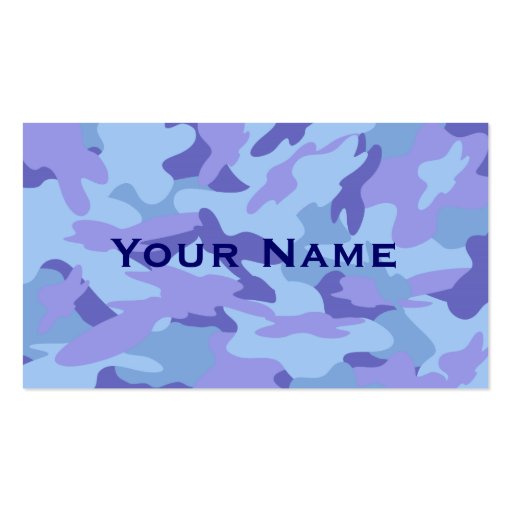 Blue Camo Contact Card / Profile Card Business Card Template (back side)