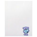 blue camo heart bear customized letterhead