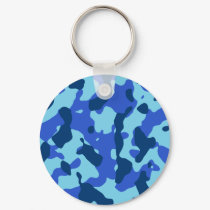 Blue Camo Keychain by turtle53322 Blue Camo Keychain