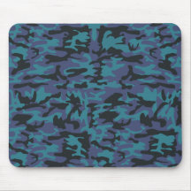 Blue camo pattern mousepad
