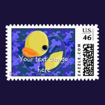 Blue Camo Rubber Ducky Postage stamps