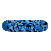Blue Camo Skate Board Deck