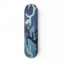 Blue Camo Skateboard