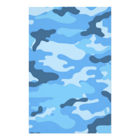 Blue Camouflage Scrapbook Crafting Paper Stationery Design
