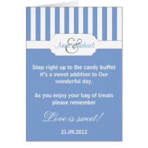 Blue candy stripe Candy Buffet Poem Card