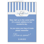 Blue candy stripe Candy Buffet Poem Card