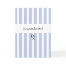 Blue Candy Stripes Congratulations Card