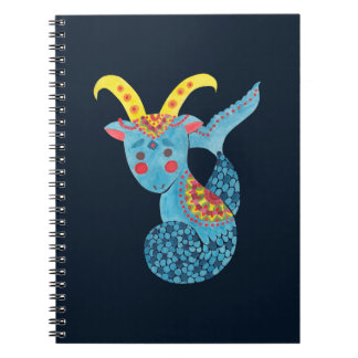 Blue Capricorn Illustration Notebook Blue Capricorn Illustration Printed on Note book by Haidi Shabrina