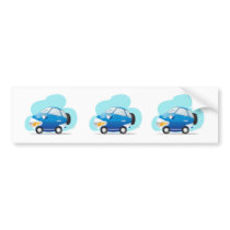 Blue car bumper sticker