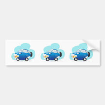 Blue car bumper sticker