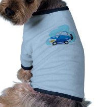 Blue car dog tshirt