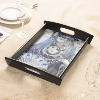 Blue Carnival Costume Serving Tray