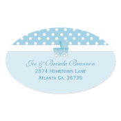 Blue Carriage and Polka Dots Address Labels sticker