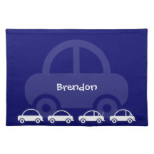 Blue Cars Custom Table Placemats