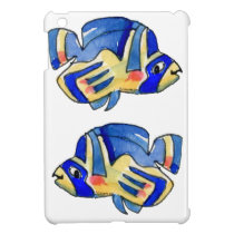 Blue Cartoon Butterfly Fish iPad Mini Cases