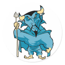 Blue Cartoon Devil stickers