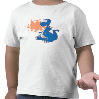 Blue Cartoon Dragon Kids T-Shirt