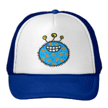 Blue Cartoon Germ Mesh Hats