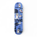 Blue Cartoon Monsters Custom Skateboard