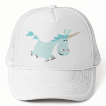 Blue Cartoon Unicorn  trucker cap hats