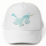 Blue Cartoon Unicorn  trucker cap hats