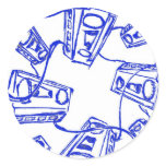 Blue "Cassette Tape Unwound" By Levi G. stickers
