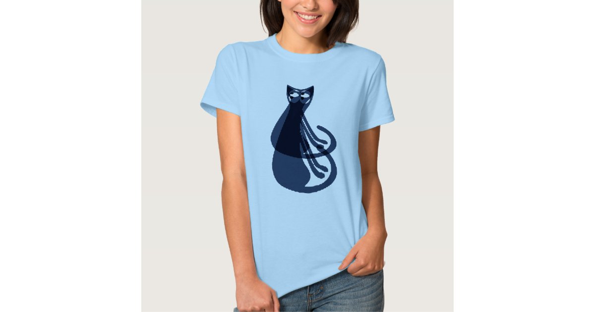 Blue Cat, add text TShirt Zazzle