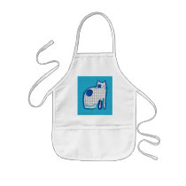 'blue cat' digital painting apron by bestkids 'blue cat' digital painting apron