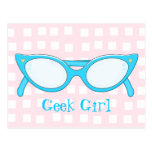 Blue Cat Eye Glasses Post Cards