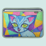 Blue cat on Technocolour background ipad sleeves