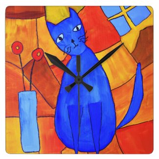 Blue Cat Wall Clocks