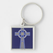 Blue Celtic Cross Keychain
