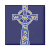 Blue Celtic Cross Magnet
