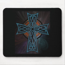 Blue celtic cross mousepads by Stotty Blue celtic cross mousepads