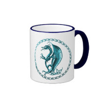 Blue Celtic Dragon Coffee Mug