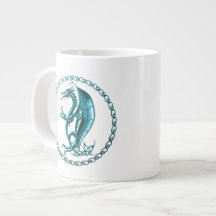 Blue Celtic Dragon Extra Large Mugs