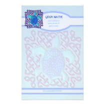 Blue Celtic Knot Turtle Personalized Stationery