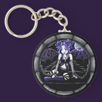 "Blue Chained" Gothic Fairy Art Keychain keychains