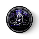 "Blue Chained" Gothic Fairy Art Pinback Button