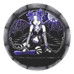 "Blue Chained" Gothic Fairy Art Stickers