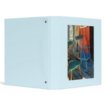 Blue Chair Against Red Door Vinyl Binder