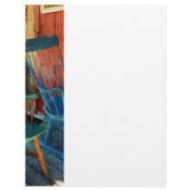 Blue Chair Against Red Door Personalized Letterhead